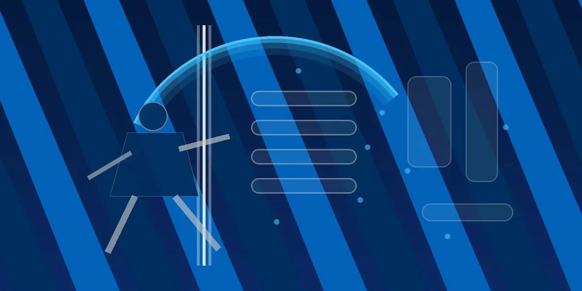 Abstract navy football edge-rusher artwork with line-of-scrimmage geometry and a glowing rush lane, created for BYU Sport Nuts.