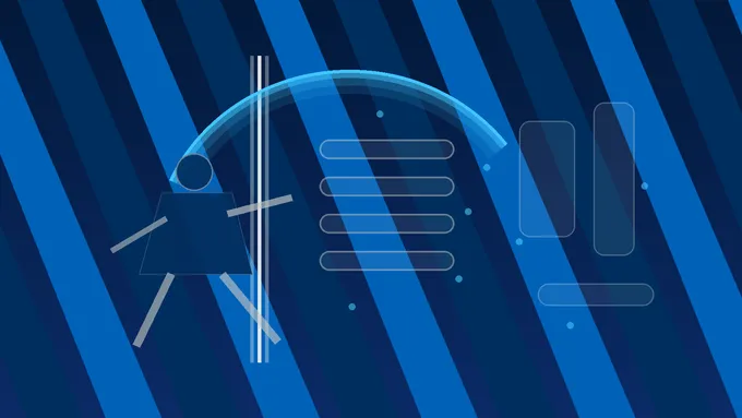 Abstract navy football edge-rusher artwork with line-of-scrimmage geometry and a glowing rush lane, created for BYU Sport Nuts.