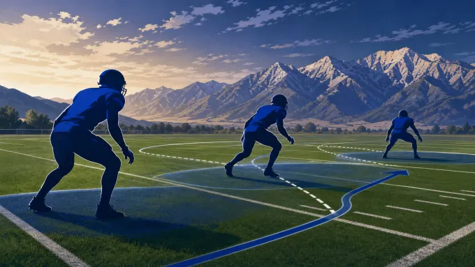 Original editorial illustration of three anonymous cornerbacks spaced across a football field.